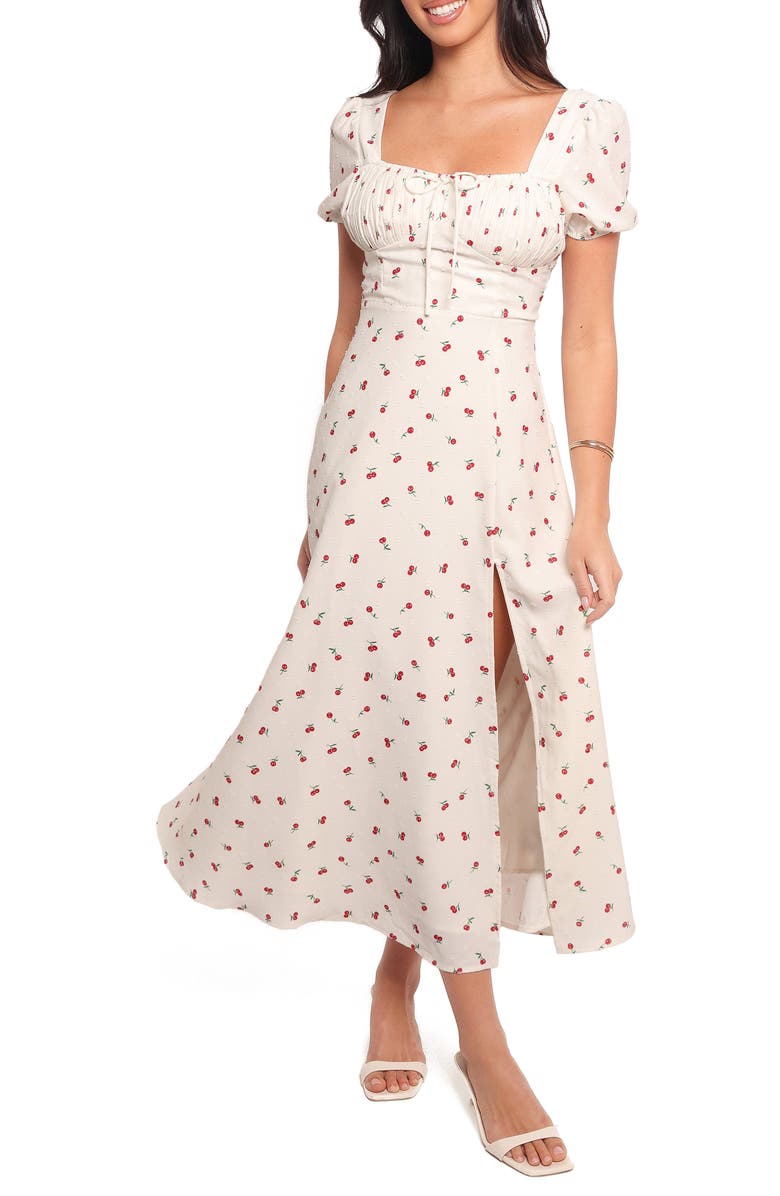Petal & Pup JILL MIDI DRESS, Main, color, Cherry Print