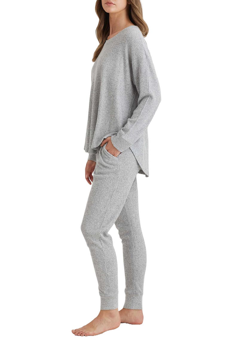 Supersoft Waffle Knit Pajamas, Alternate, color, GREY