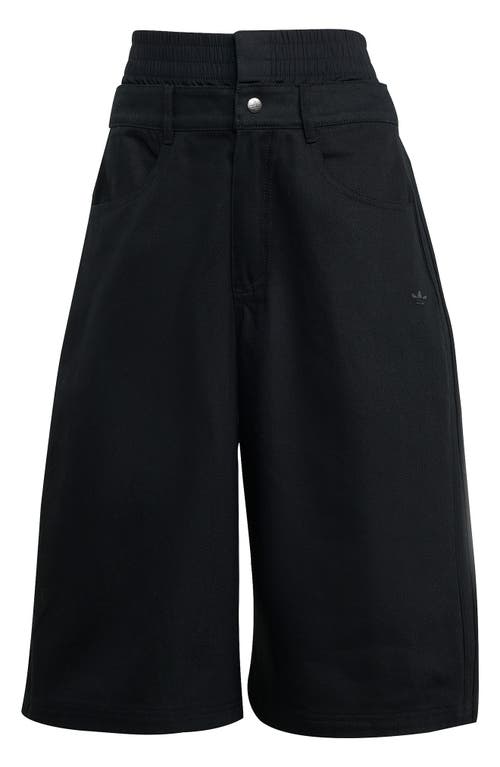 Adidas Originals Adidas Firebird Utility Denim Shorts In Black