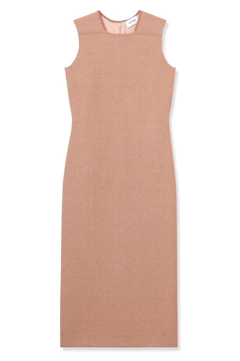 Metallic Piqué Knit Dress, Alternate, color, BLOSSOM/ LUREX MULTI
