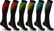 EXTREME FIT Gender Inclusive Assorted 6-Pack Athletic Graduated Compression Socks
