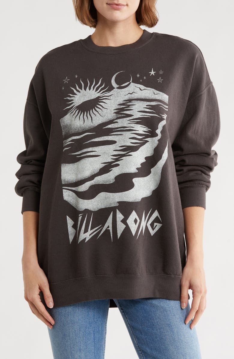 Billabong Ride In Cotton Blend Graphic Sweatshirt, Main, color, Black Sands 6