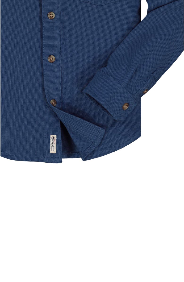 Hope & Henry Baby Boys' Organic Pique Button Down Shirt, Infant, Alternate, color, Dark Blue Pique