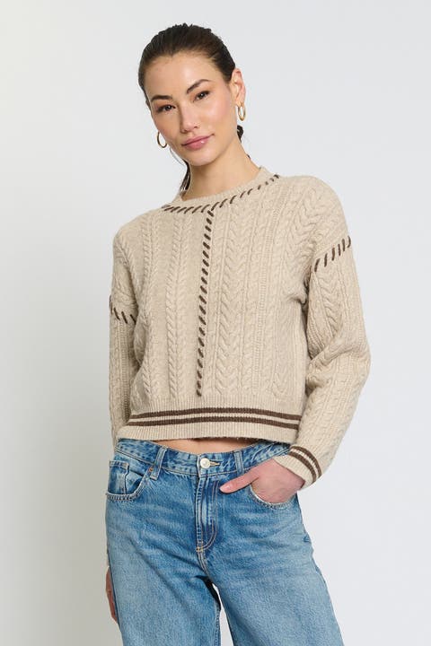 Phoebe Patchwork Cropped Sweater