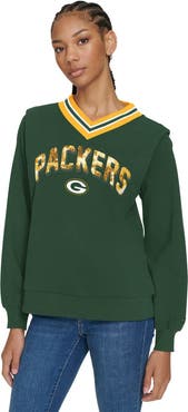 Tommy Hilfiger Women's Tommy Hilfiger Green Green Bay Packers Alice V-Neck Pullover Sweatshirt