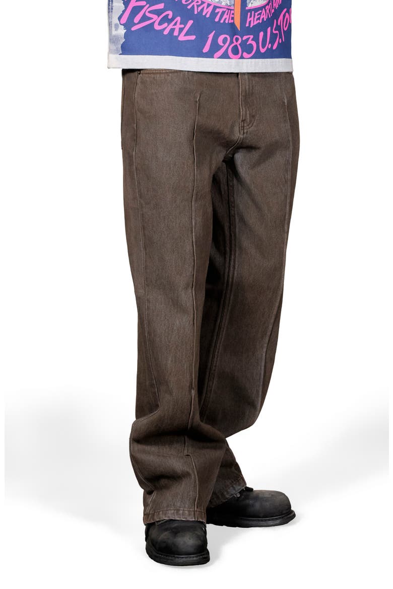 Spray Bootcut Jeans, Alternate, color, BROWN