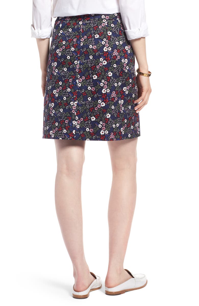 1901 Button Front Floral Skirt, Alternate, color, 