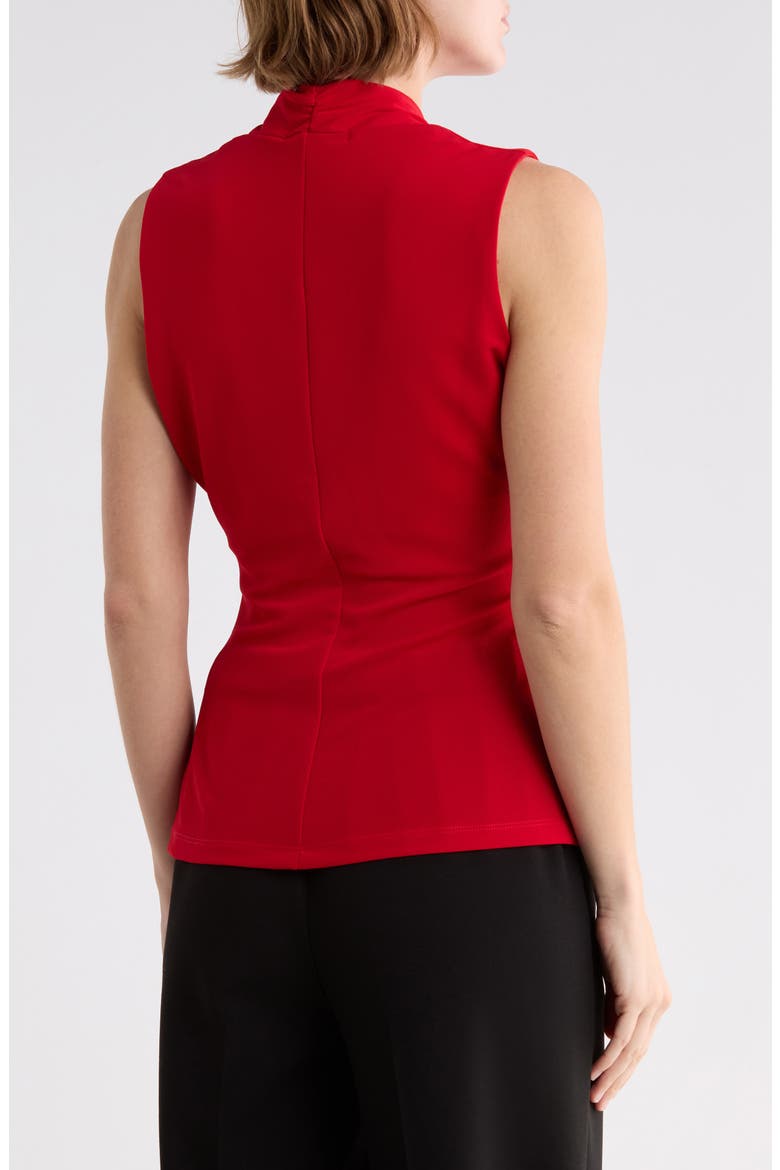 Hardware Accent Ruched Asymmetrical Tank, Alternate, color, RED