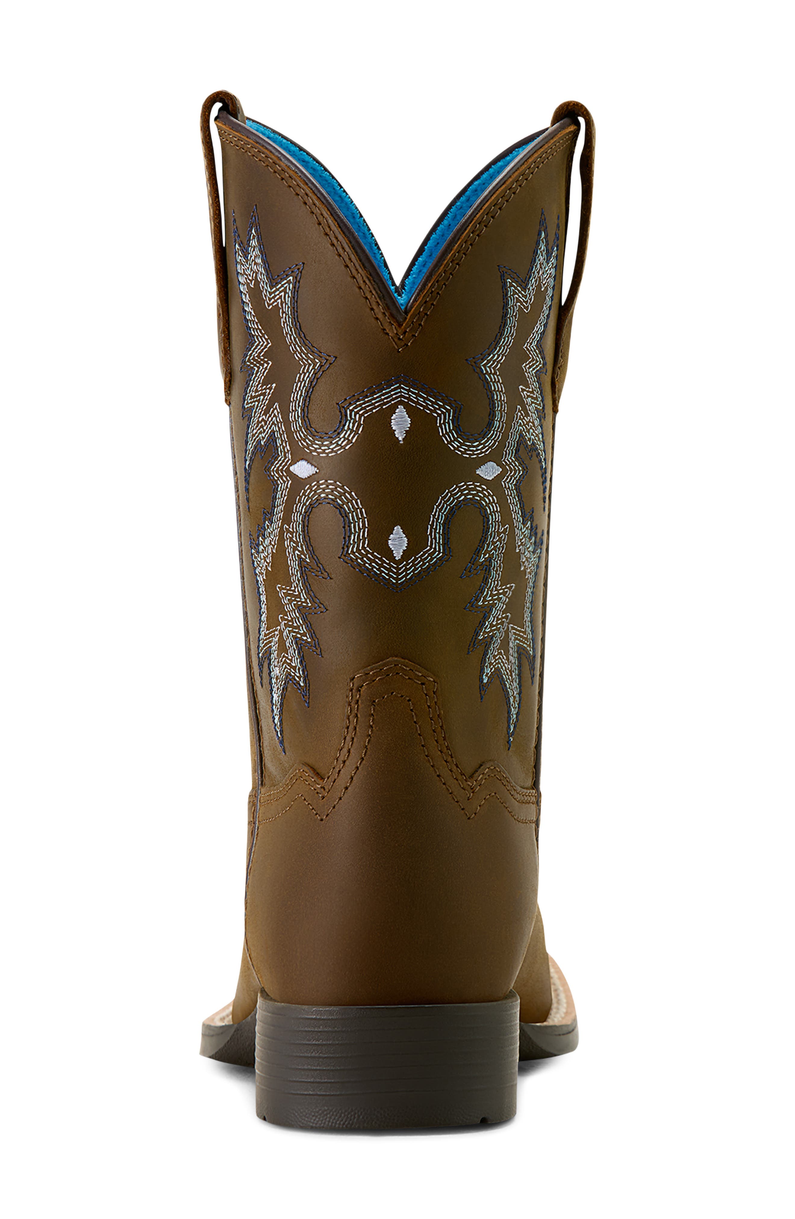 Ariat Kids' Tombstone Wide Square Toe Western Boot, Alternate, color, Distressed Brown