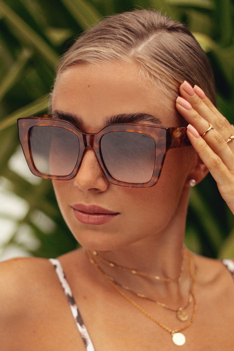 Bon Chic Oversized Square Sunglasses, Alternate, color, Light Tortoise