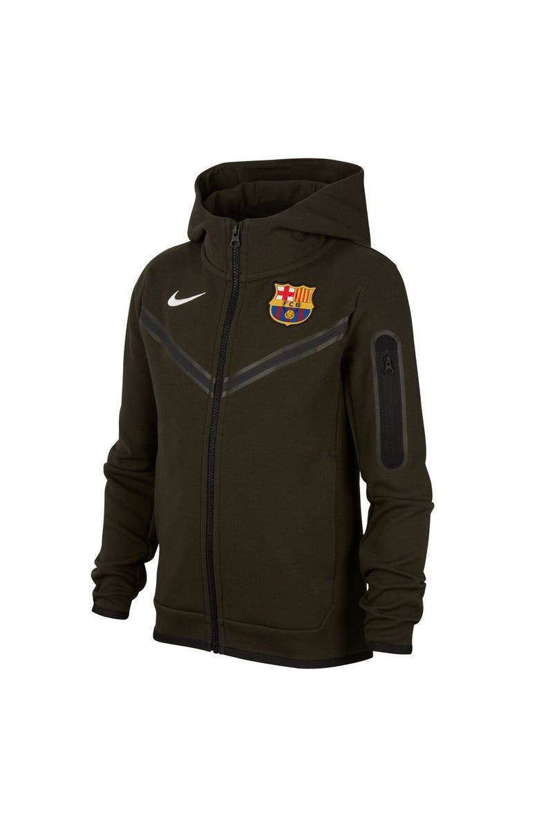 Nike Youth Nike Olive Barcelona Tech Fleece Full-Zip Hoodie, Alternate, color, 