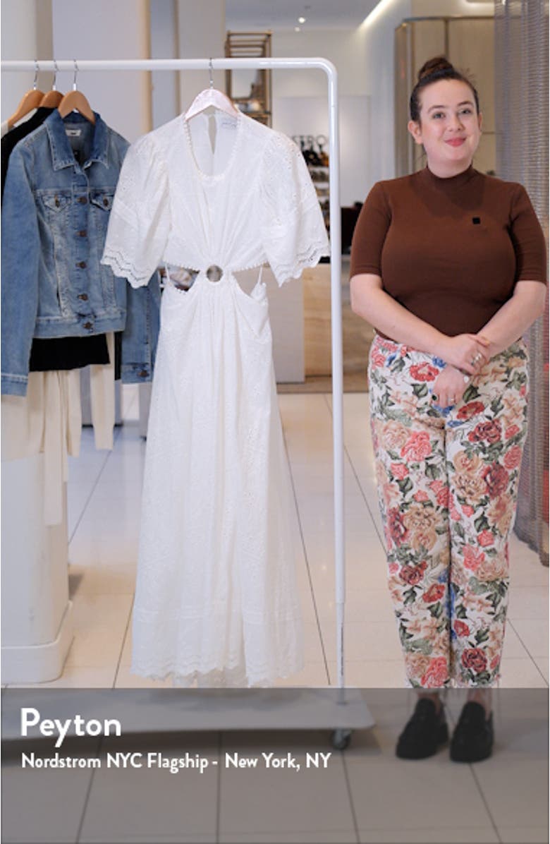 Merletto Short Sleeve Cutout Eyelet Maxi Dress, sales video thumbnail