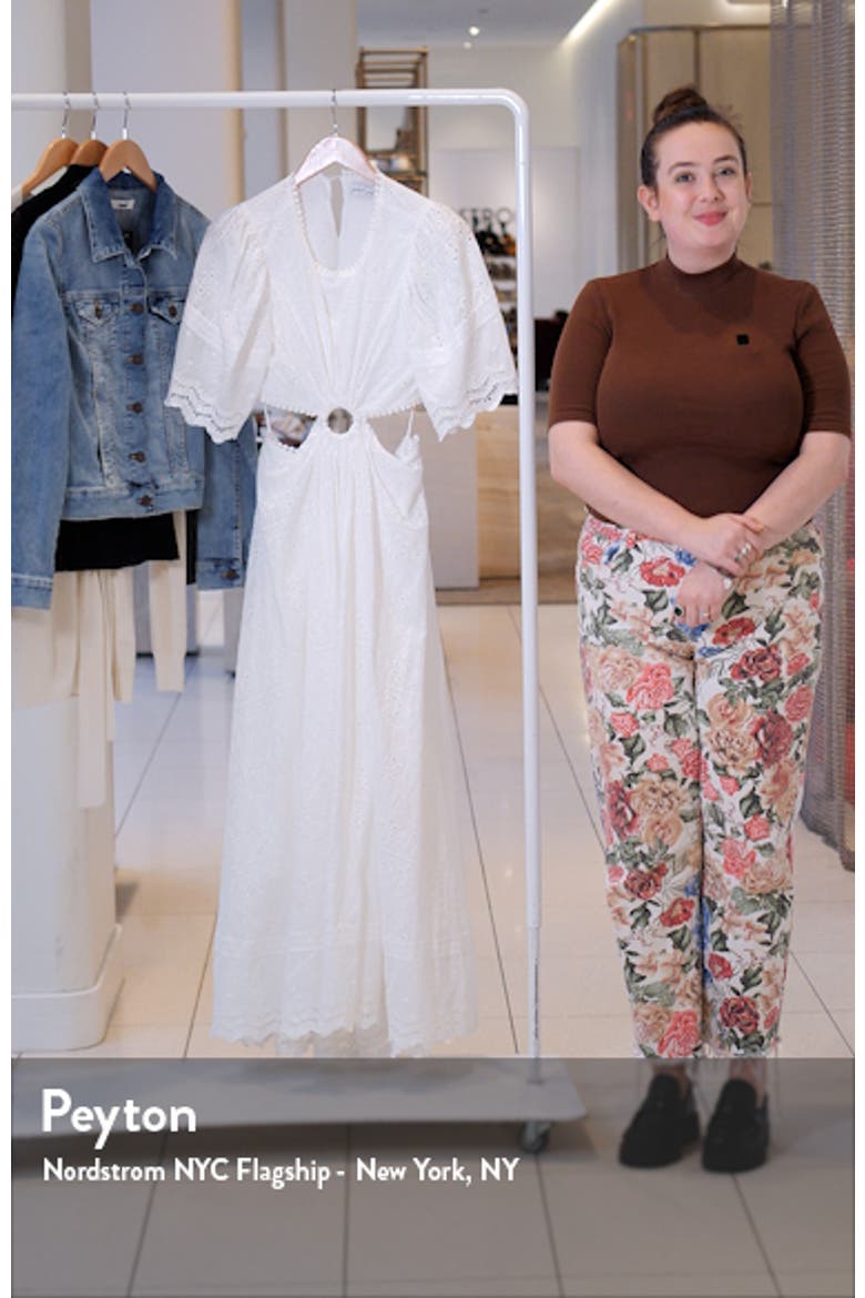 Merletto Short Sleeve Cutout Eyelet Maxi Dress video