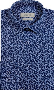 Bugatchi James OoohCotton® Leaf Print Button-Up Shirt