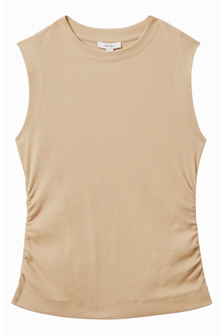 Trudy Ruched Rib Tank, Alternate, color, CAMEL