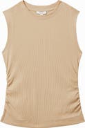 Reiss Trudy Ruched Rib Tank