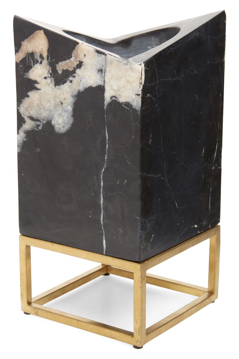 Marble Wine Chiller & Display Stand, Main, color, BLACK