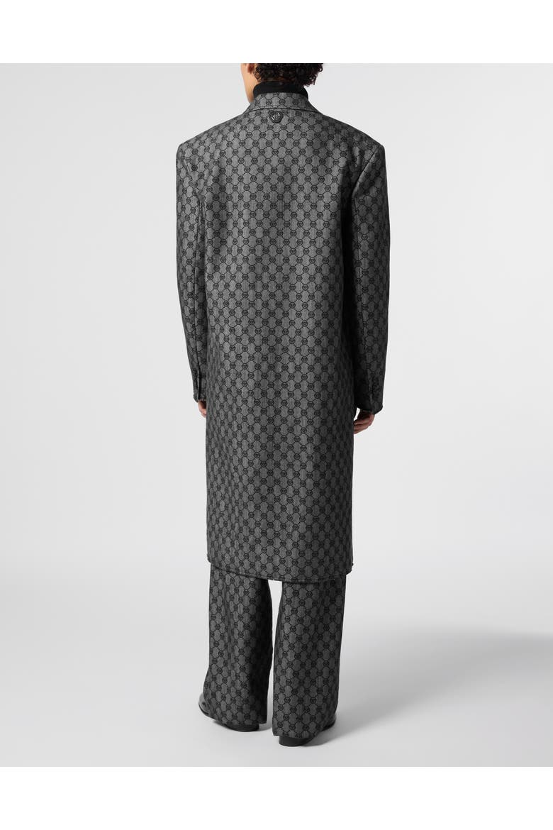 Denim Coat Jacquard Monogram Men, Alternate, color, black