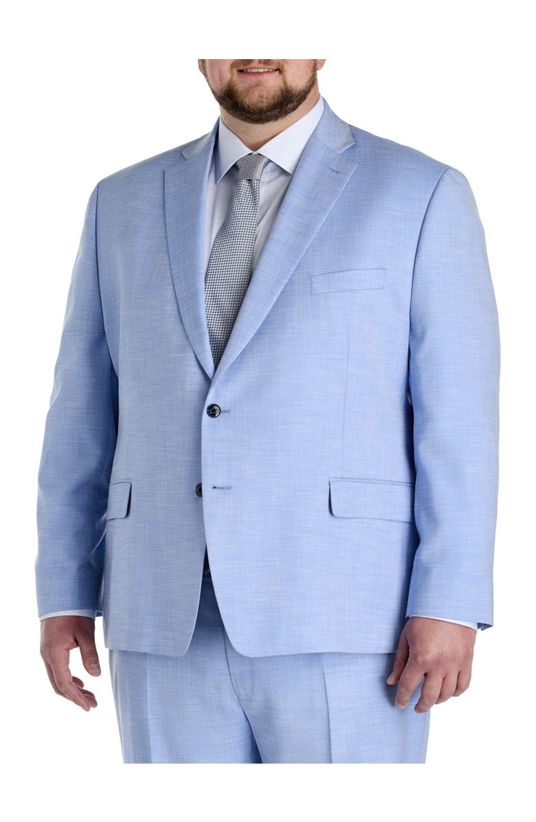 Michael Kors Big & Tall Textured Solid Suit Jacket, Main, color, Blue