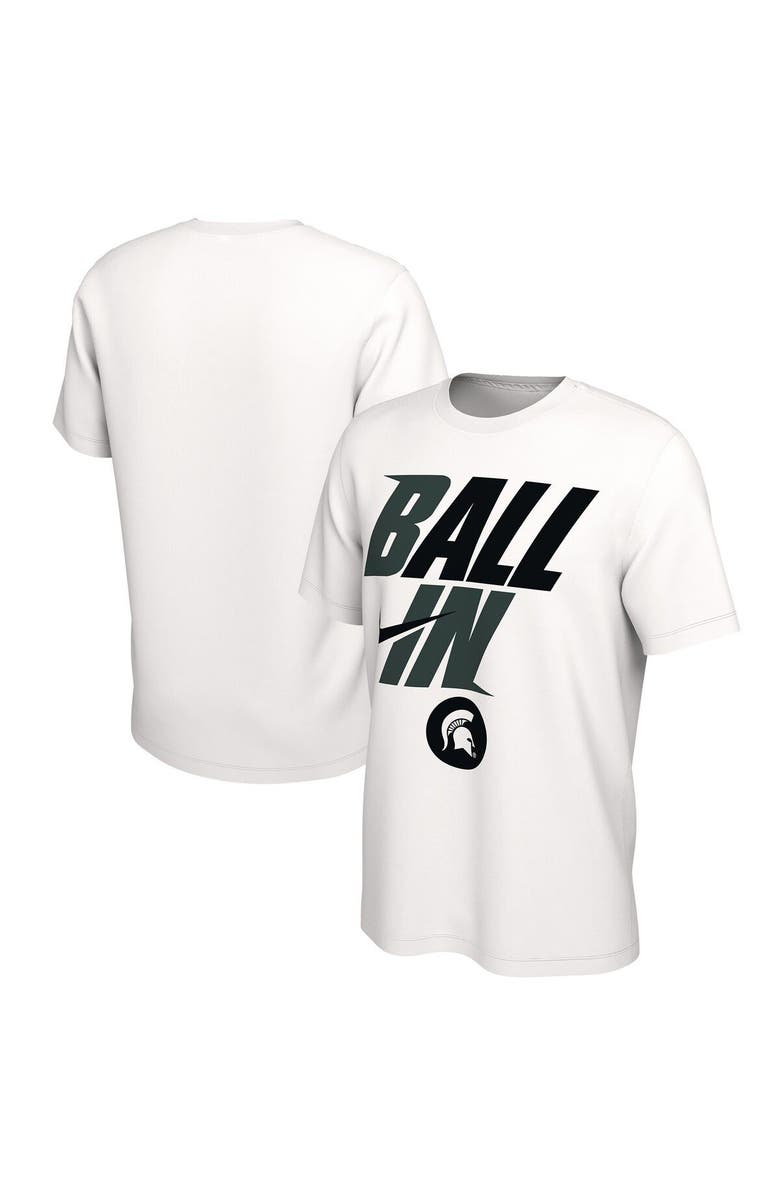 Nike Men's Nike White Michigan State Spartans Ball In Bench T-Shirt, Main, color,