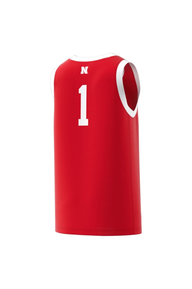 Men's adidas #1 Scarlet Nebraska Huskers Replica Swingman Jersey, Alternate, color, Scarlet