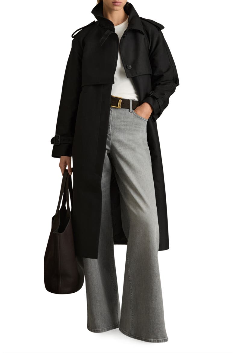 August Trench Coat, Main, color, BLACK