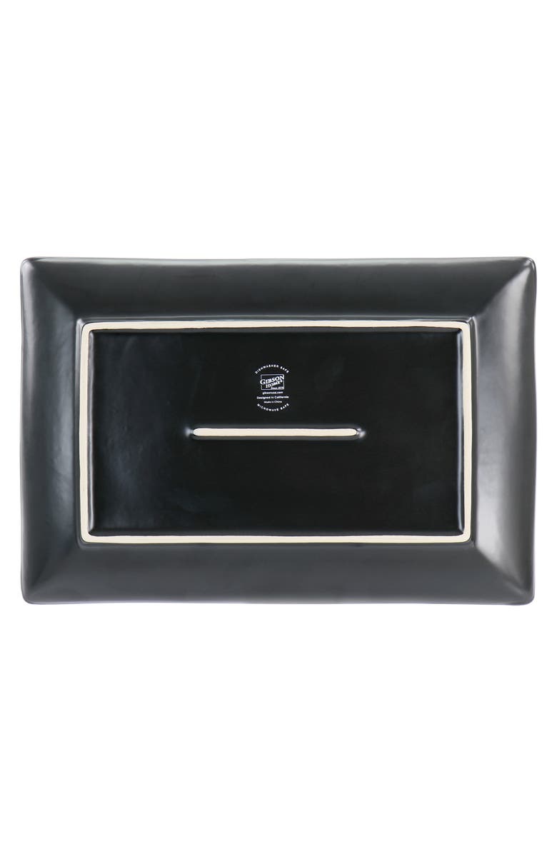 Gibson Home 2 Piece 12 Inch Rectangle Stoneware Platter Set, Alternate, color, Grey