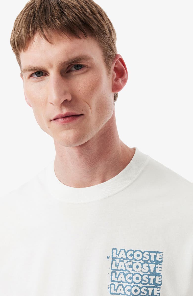 Lacoste Stencil Classic Fit Graphic T-Shirt, Alternate, color, Cpi Flour/ Limestone