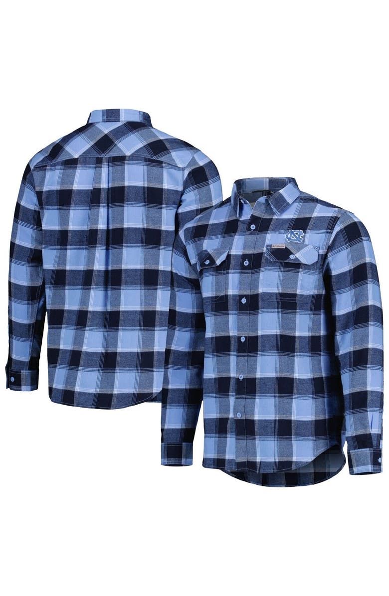 Columbia Men's Columbia Carolina Blue North Carolina Tar Heels Flare Gun Flannel Team Button-Up Shirt, Alternate, color, 