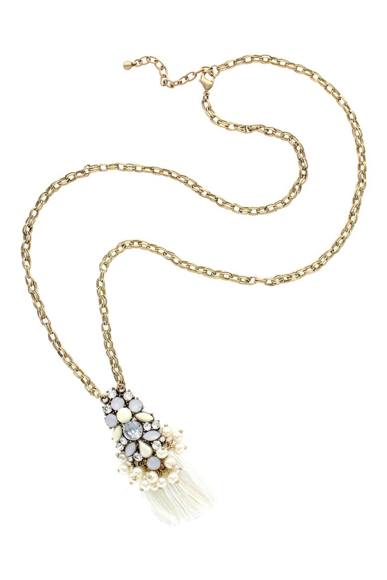 Vianna Tassel Necklace, Alternate, color, GOLD / CREAM