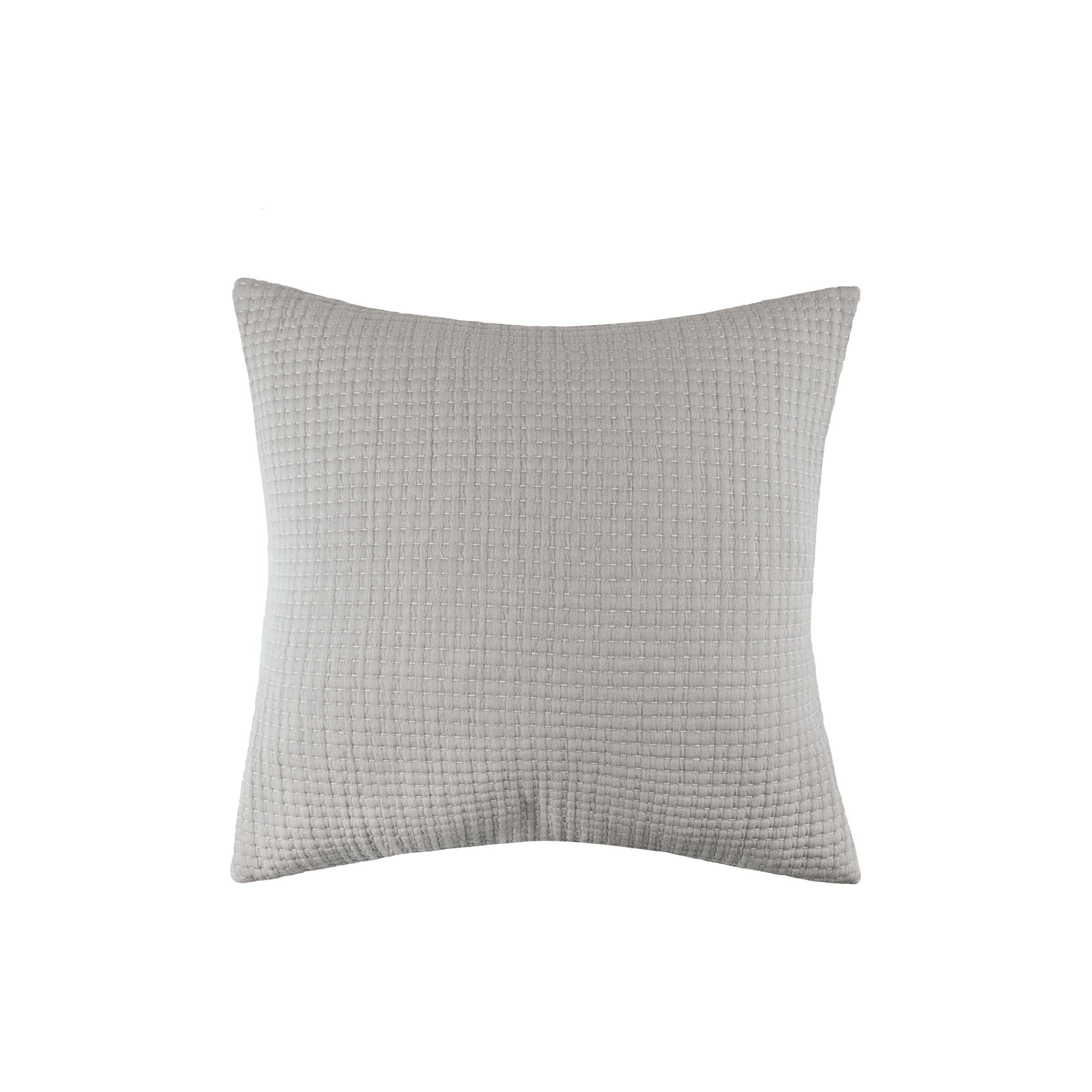 Elisabeth York Lida Ash 100% Cotton Euro Sham 26" X 26" In Gray