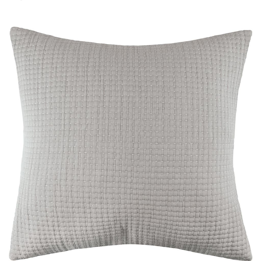 Elisabeth York Lida Ash 100% Cotton Euro Sham 26" X 26" In Gray