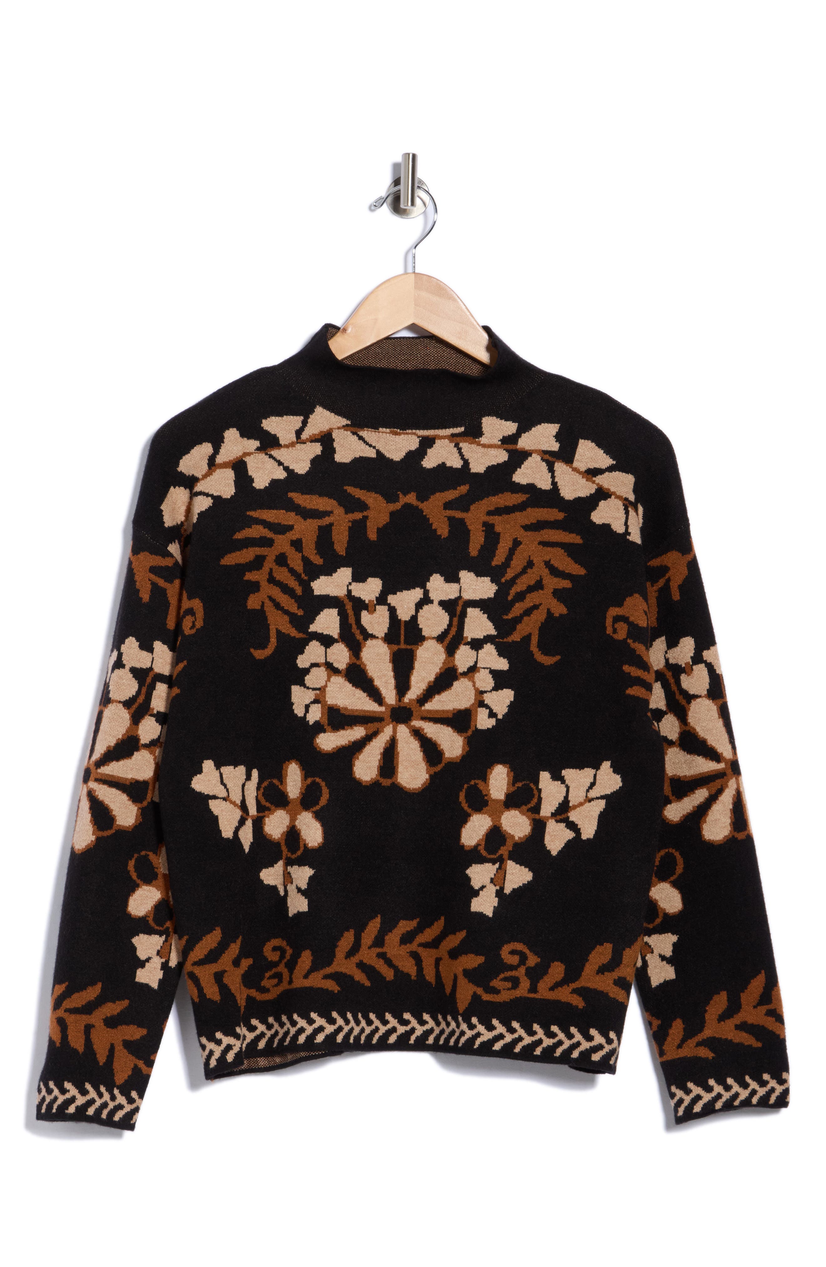 Jacquard Mock Neck Sweater