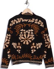 T Tahari Jacquard Mock Neck Sweater