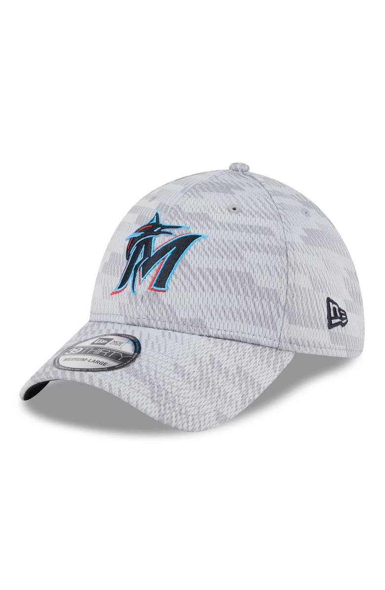 New Era Men's New Era Gray Miami Marlins 2025 MLB Clubhouse 39THIRTY Flex Hat, Alternate, color, Gray