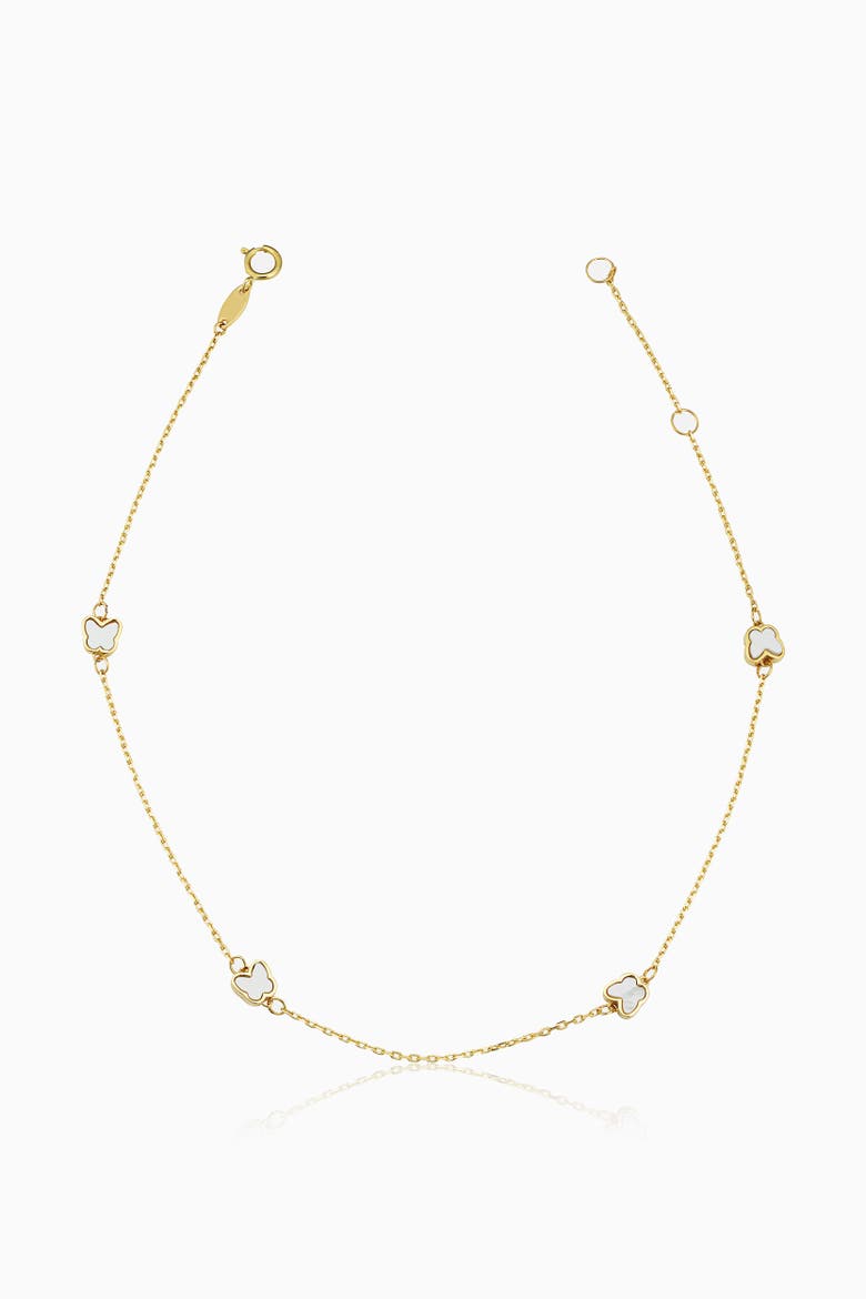 14K Yellow Gold Flutter By Anklet, Main, color, Yellow Gold