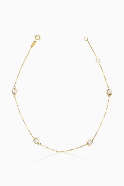 14K Yellow Gold Flutter By Anklet