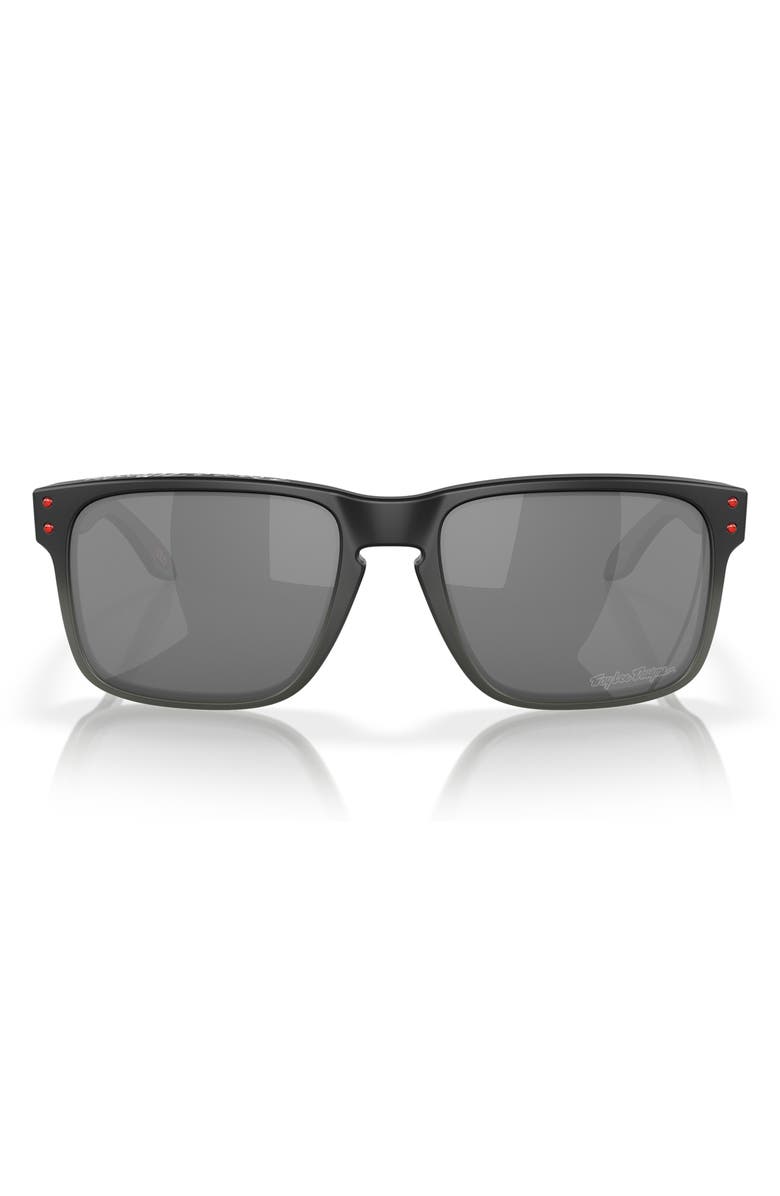 Oakley Holbrook 57mm Prizm<sup>™</sup> Gradient Polarized Square Sunglasses, Main, color, Shiny Black