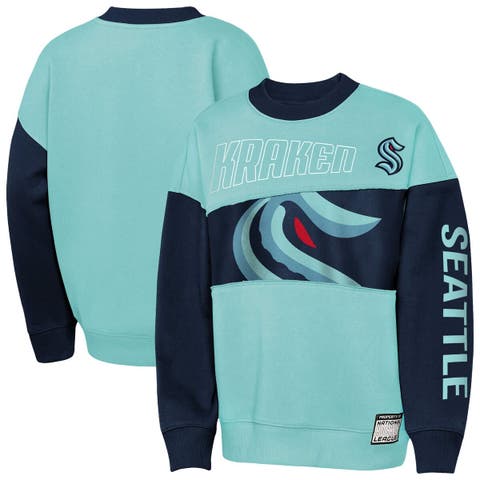 Youth Outerstuff  Light Blue/Deep Sea Blue Seattle Kraken Impact Player Sweatshirt