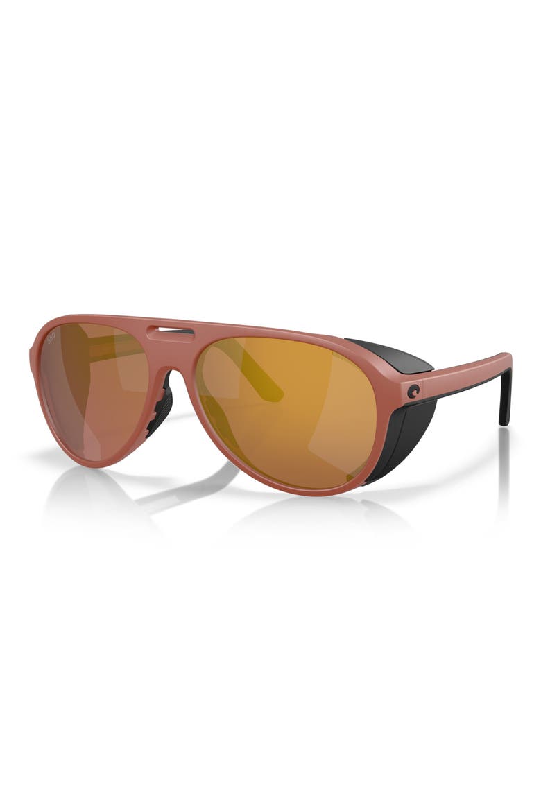 59mm Polarized Pilot Sunglasses, Alternate, color, MATTE TERRA COTTA / GOLD MIRROR 580G