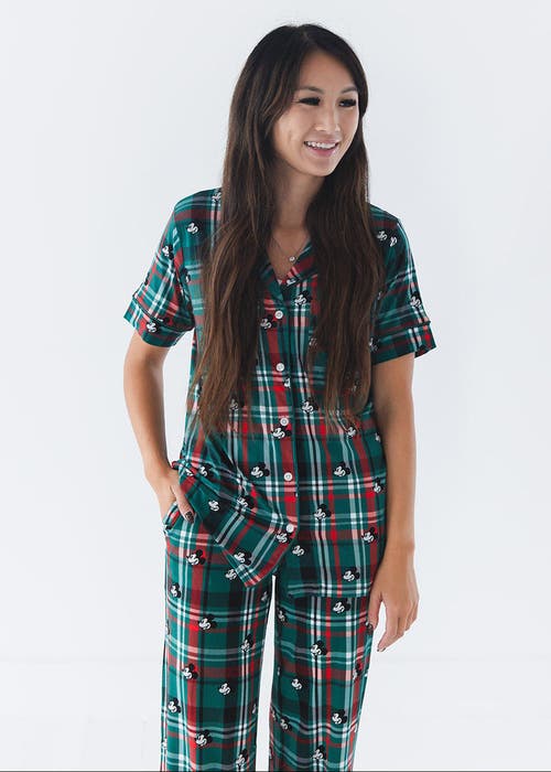 Charlie Lou Baby Steamboat Willie Tartan Pajama Set In Multi