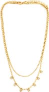 Panacea Crystal Charm Layered Ball Chain Necklace