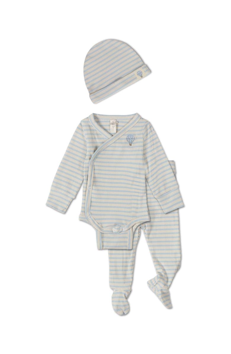 MiniMoi 3 Piece Hot Air Balloon Bodysuit Set, Alternate, color, Blue