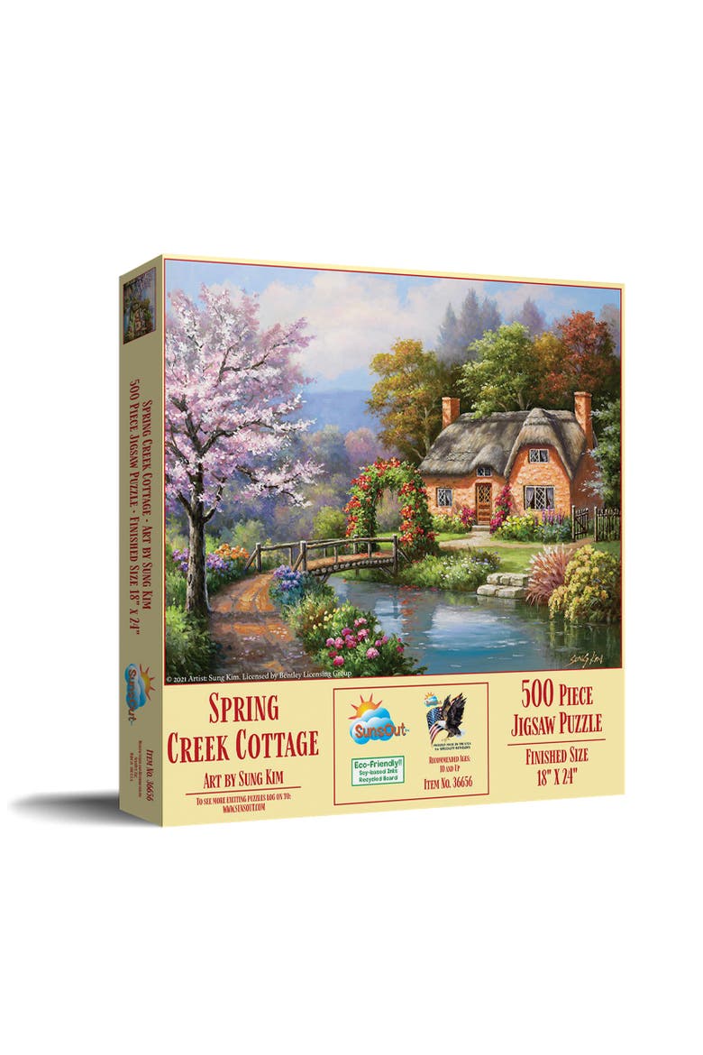Spring Creek Cottage 500 piece Jigsaw Puzzle for Adults, Main, color, Multicolor