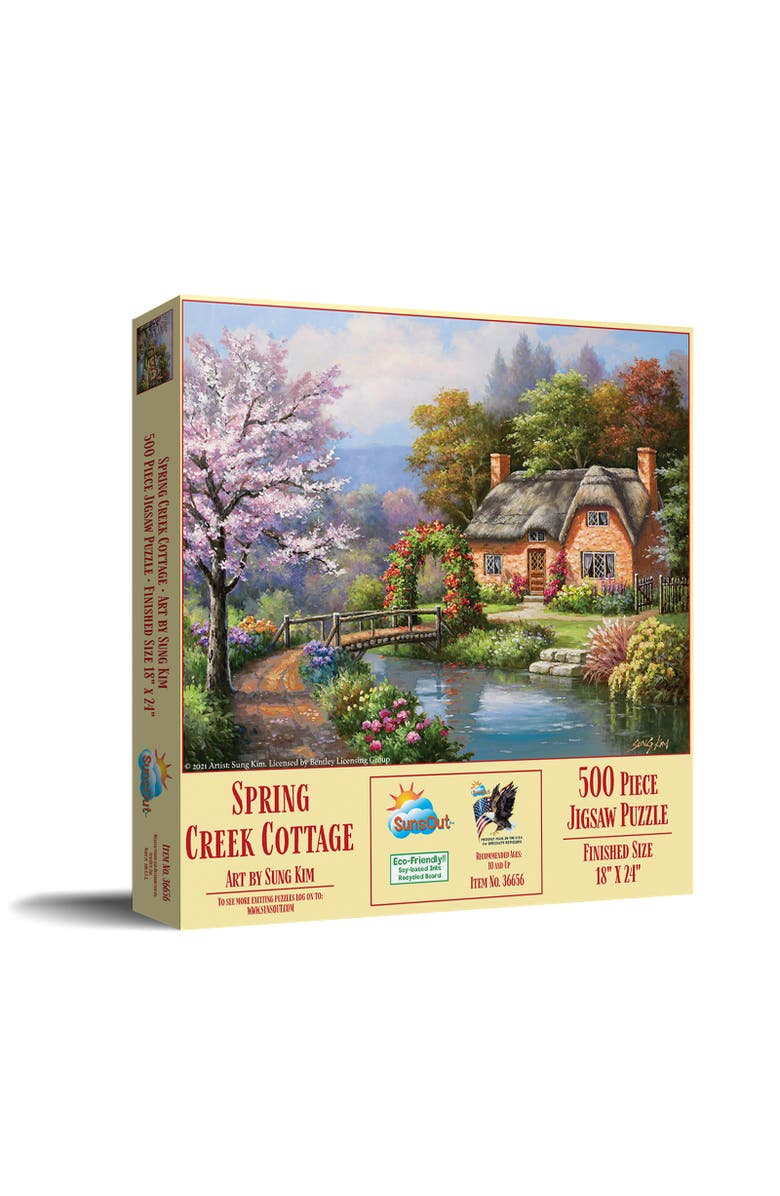 Sunsout Spring Creek Cottage 500 piece Jigsaw Puzzle for Adults, Main, color, Multicolor