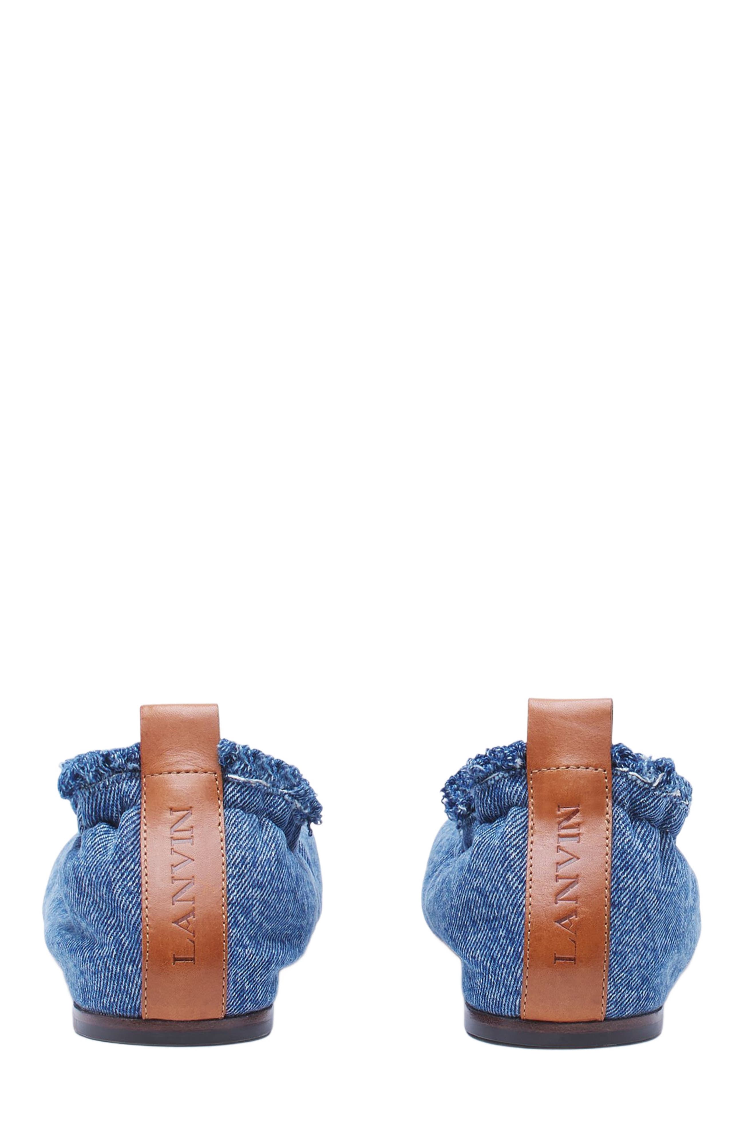 Lanvin THE BALLERINA FLAT IN DENIM, Alternate, color, 