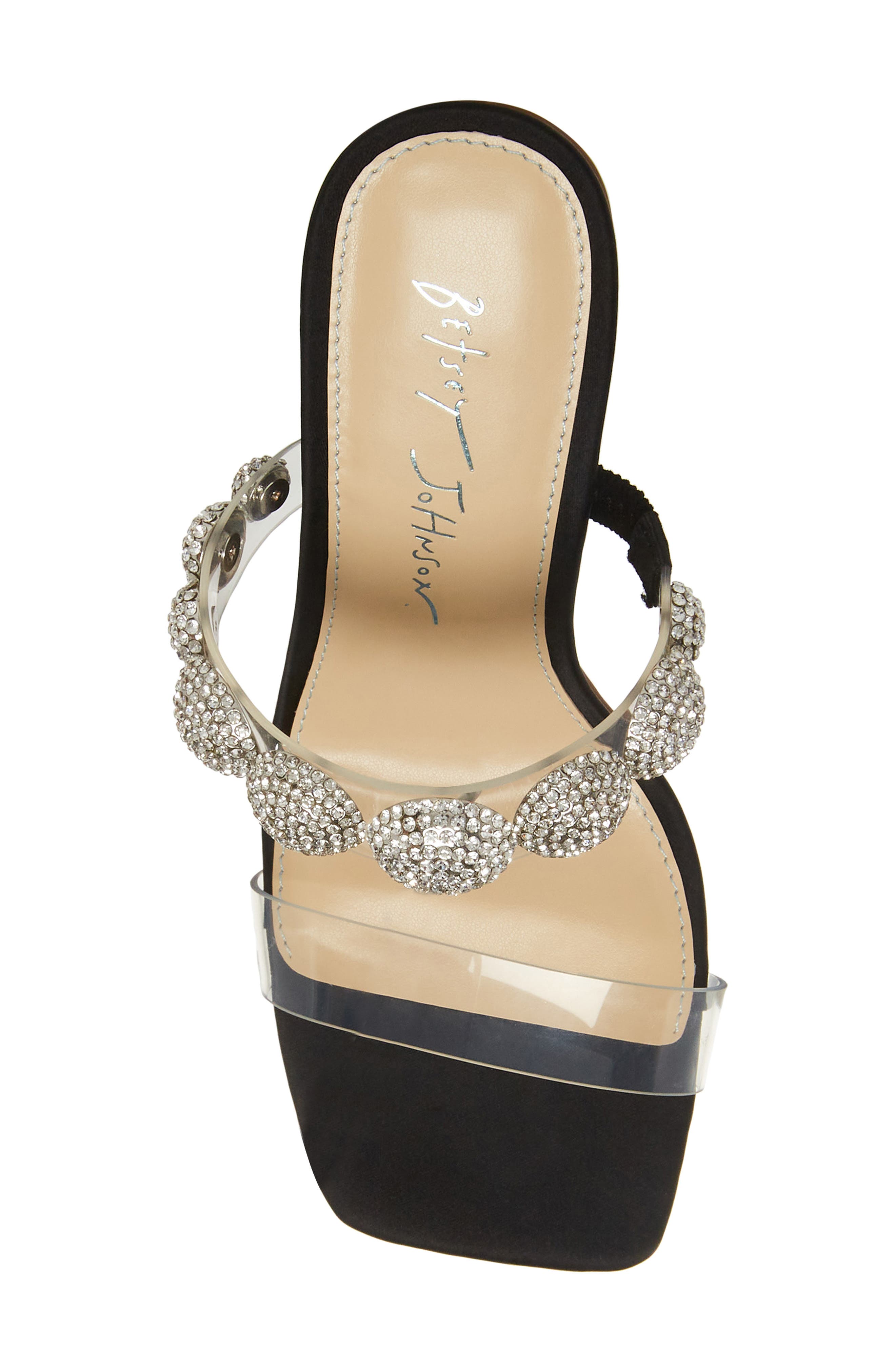 Betsey Johnson Troy Crystal Wedge Sandal, Alternate, color, 