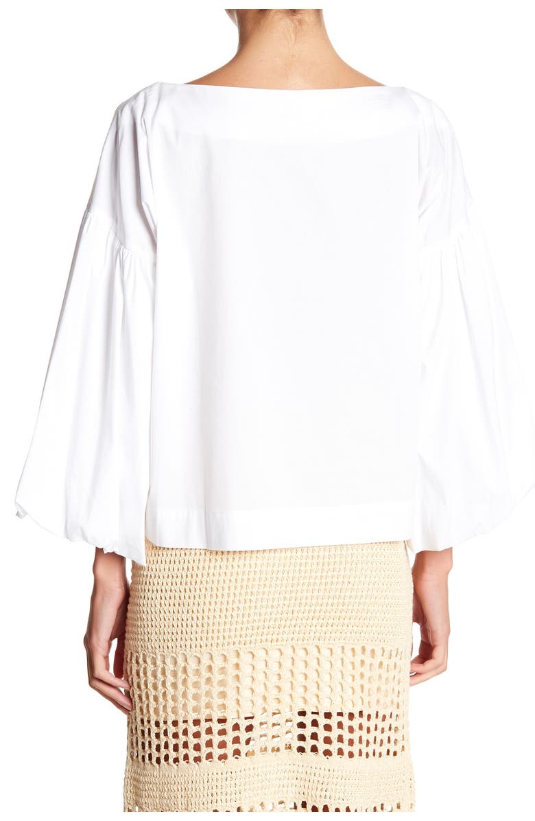 BCBGMAXAZRIA Shirred Puff Sleeve Blouse, Main, color, 