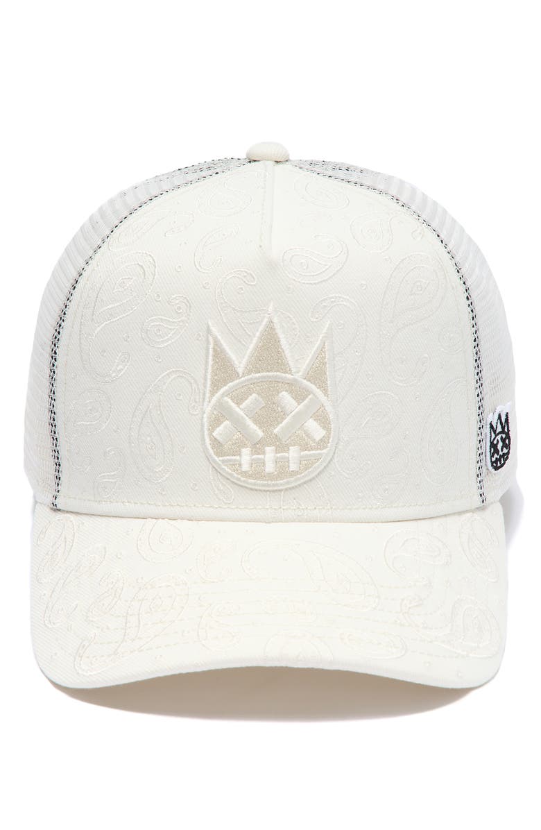 Cult of Individuality Shimuchan Logo Paisley Trucker Hat, Alternate, color, 