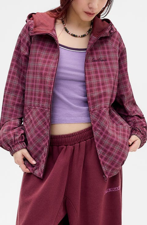 Check Hooded Shell Track Jacket